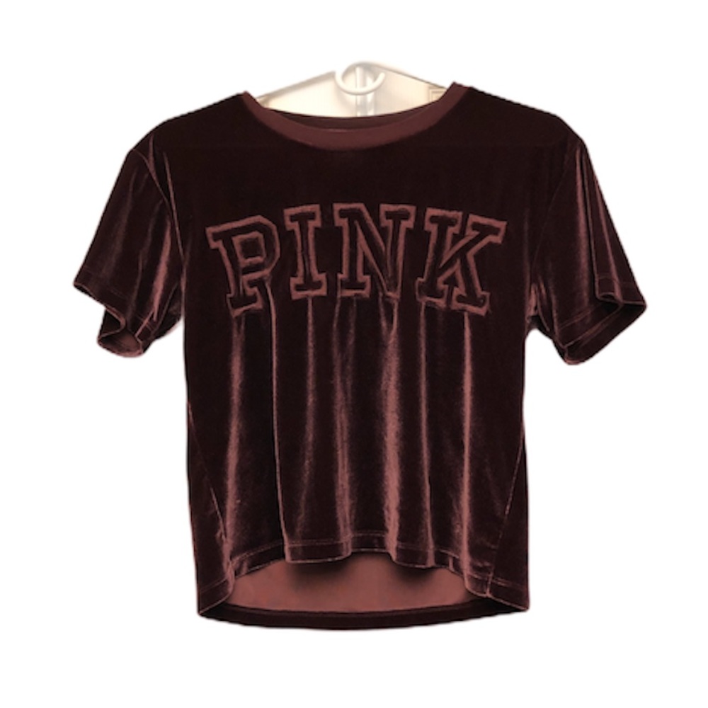 PINK Purple Velvet Crop Top size Small